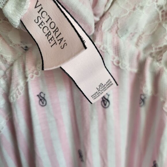 Victoria Secret Signature Monigram Print Nightie Gown Mini Dress Size L Babydoll - Picture 10 of 10